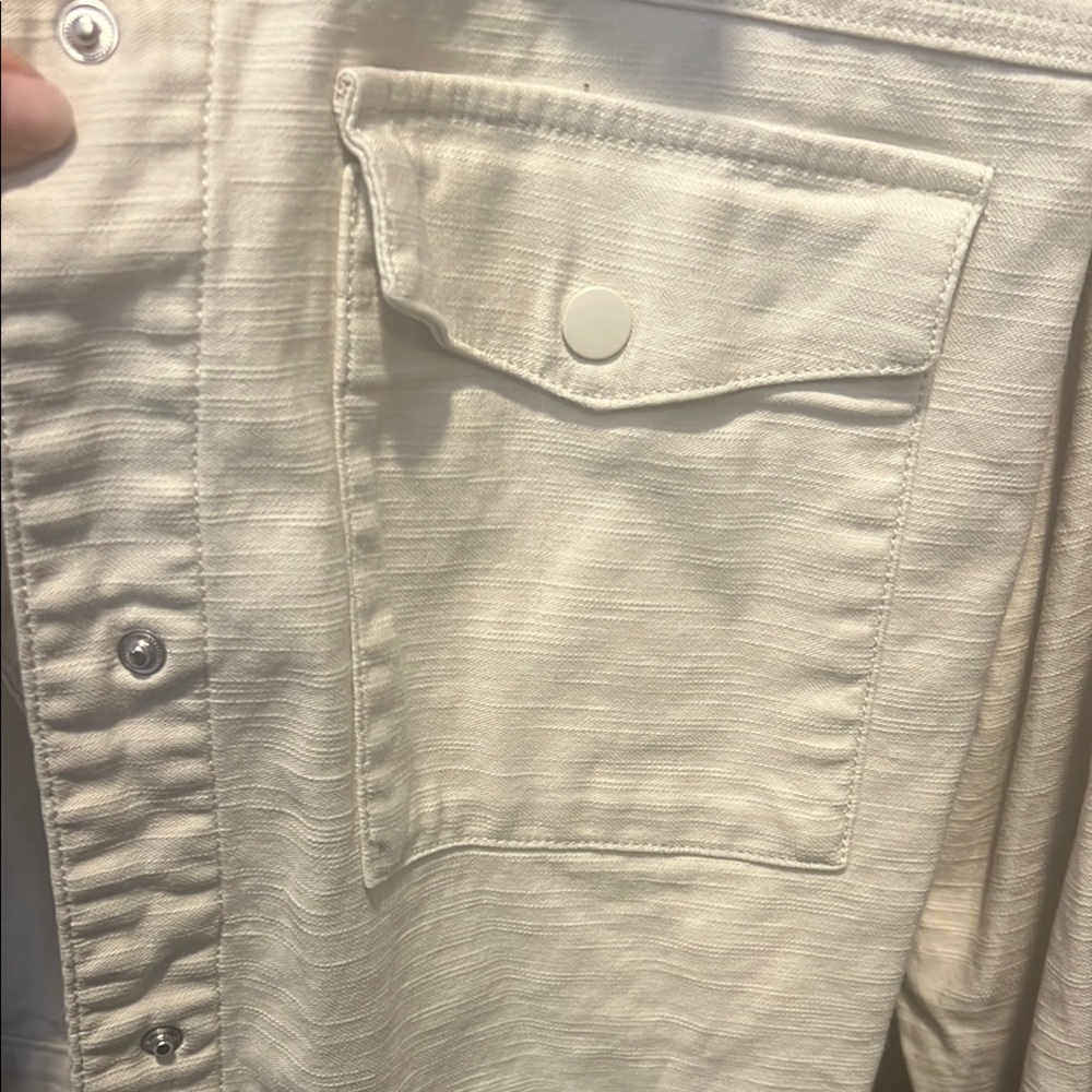 Lucky 🍀 Brand Women's Cream 💯 cotton Jacket L - Picture 8 of 8